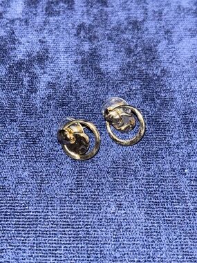 Gold-Tone Interlocking Circle Stud Earrings